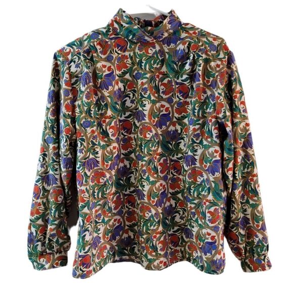 Notations Tops - Notations Vintage Mock Neck Blouse